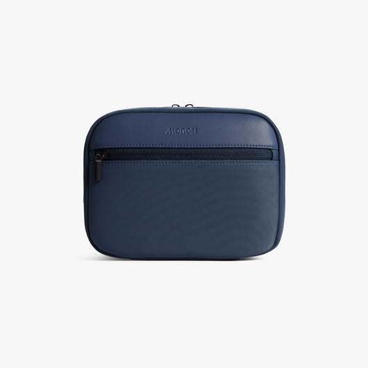 Oxford Blue | Front view of Metro Hanging Toiletry Case in Oxford Blue