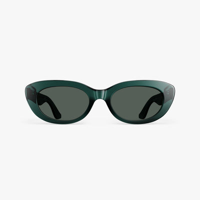 Crystal Emerald / Grey Green Lens | Front view of Minaret Sunglasses in Crystal Emerald with Grey Green Lens