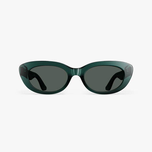 Crystal Emerald / Grey Green Lens | Front view of Minaret Sunglasses in Crystal Emerald with Grey Green Lens