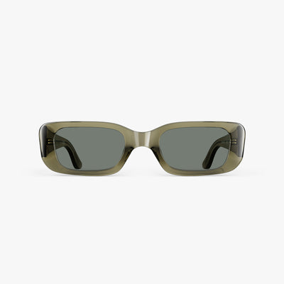 Crystal Sencha / Grey Green Lens | Front view of Mesa Sunglasses in Crystal Sencha with Grey Green Lens