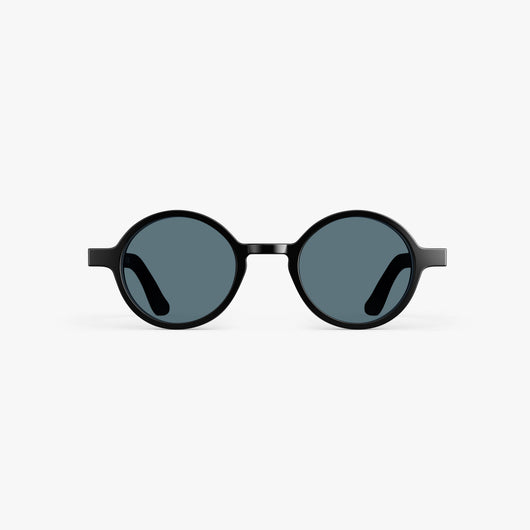 Black / Smoke Lens | Front view of Cairn Sunglasses in Black with Smoke Lens