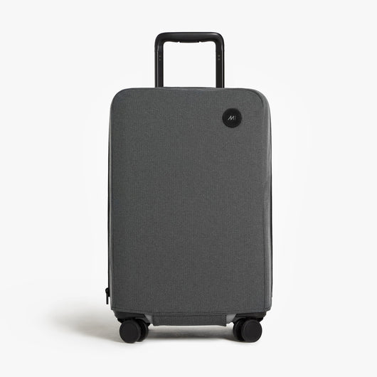 Expandable Carry-On | Front view of Expandable Carry-On Washable Luggage Cover in grey