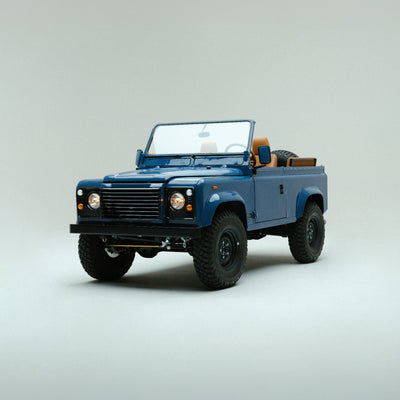 Arles Blue | Front view of Land Rover Defender in Arles Blue