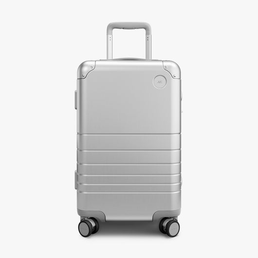 Aspen Silver | Front view of Aluminum Carry-On in Aspen Silver