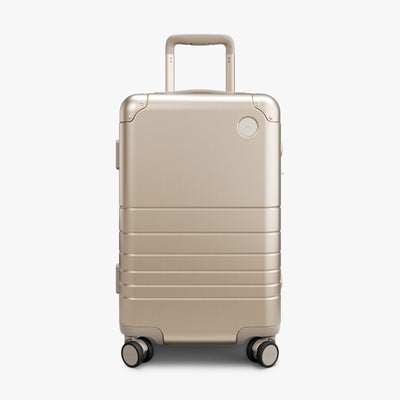 Champagne Gold | Front view of Aluminum Carry-On in Champagne Gold