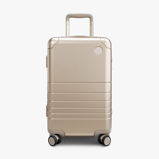 Champagne Gold | Front view of Aluminum Carry-On in Champagne Gold