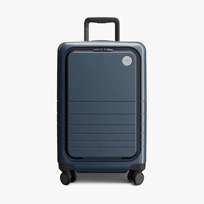Arles Blue (Glossy) | Front view of Carry-On Pro Plus in Arles Blue